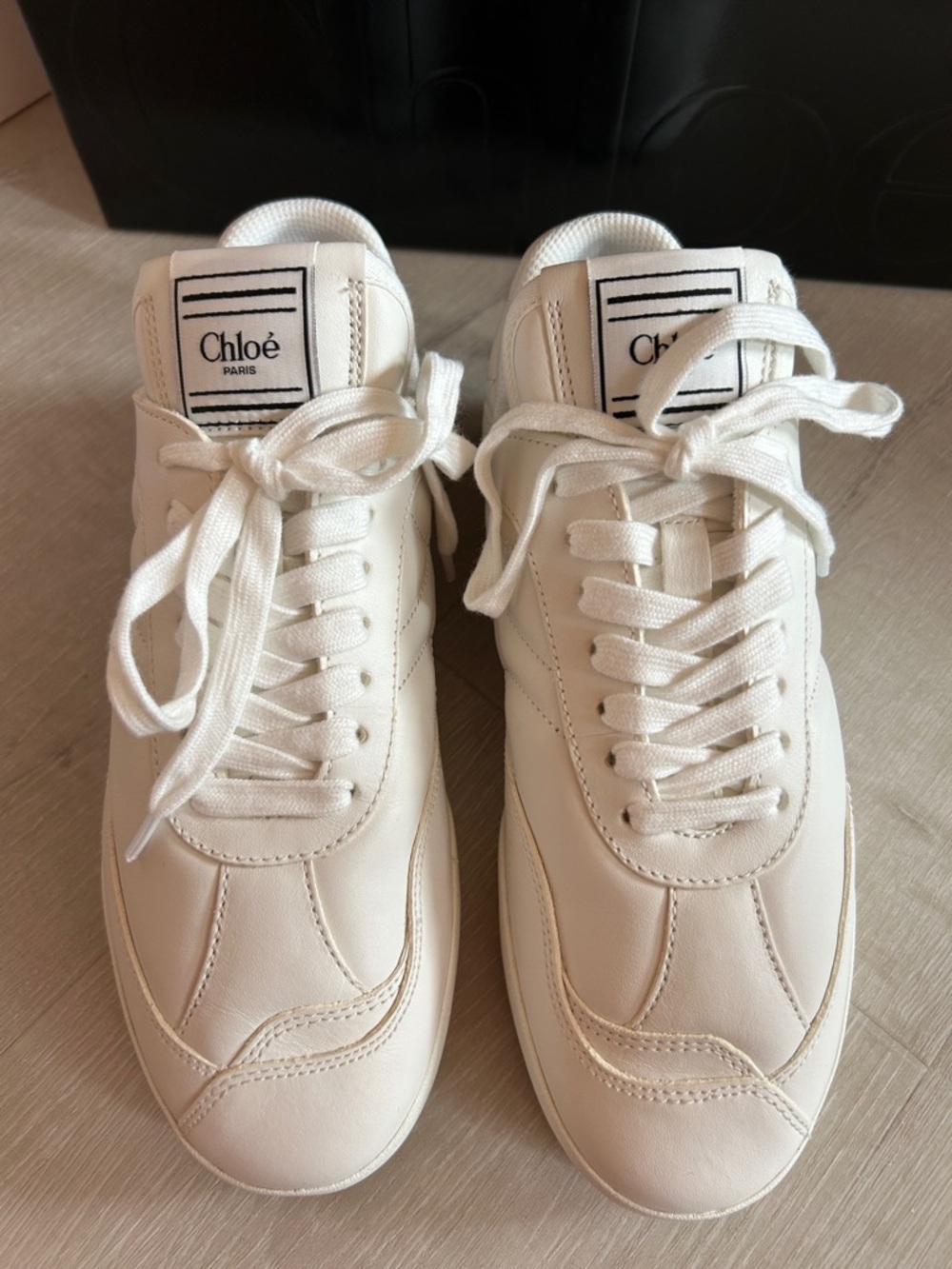 Chloé White Leather Athletic Sneakers brand new